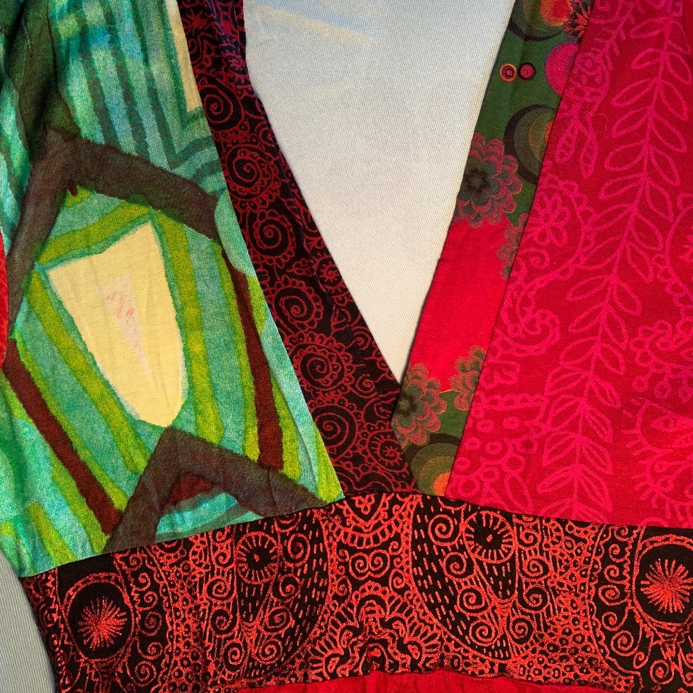 Desigual Red and Green Dress - Picture 5 of 12